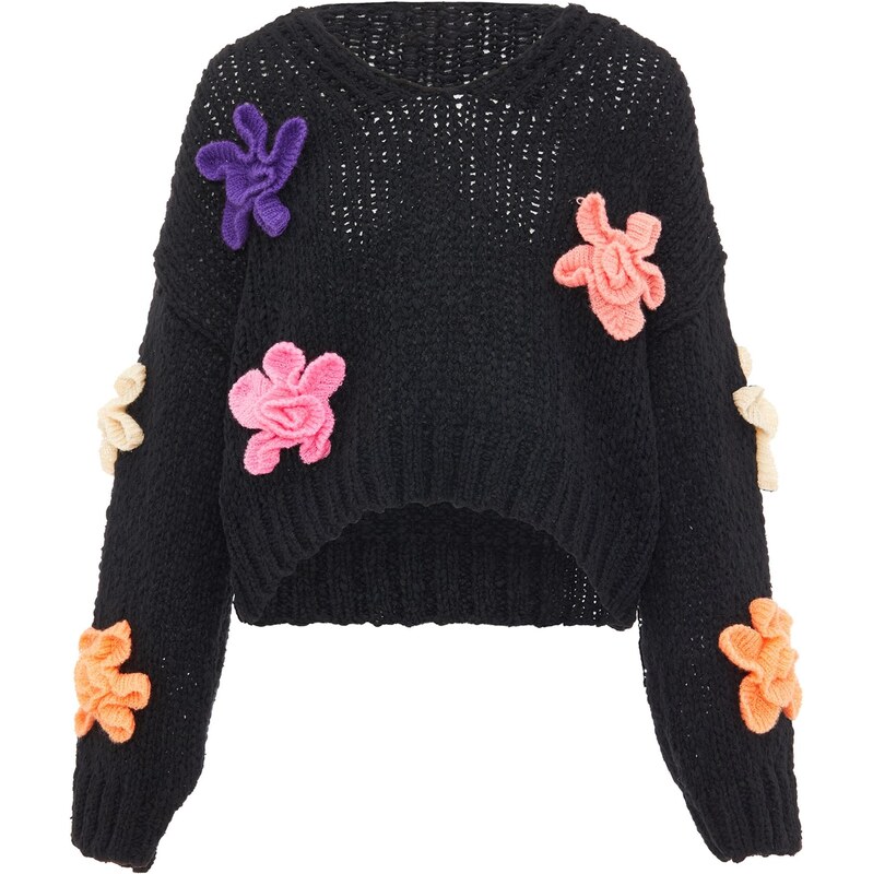 ebeeza Sveter tmavofialová / svetlooranžová / rosé / čierna 65870953