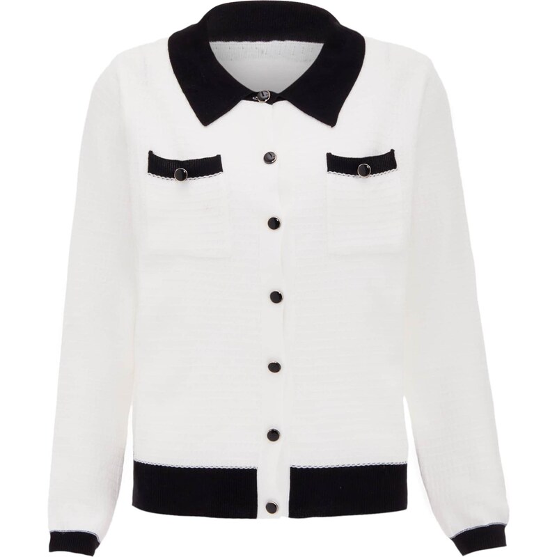 CARNEA Kardigán čierna / biela ako vlna 65870976