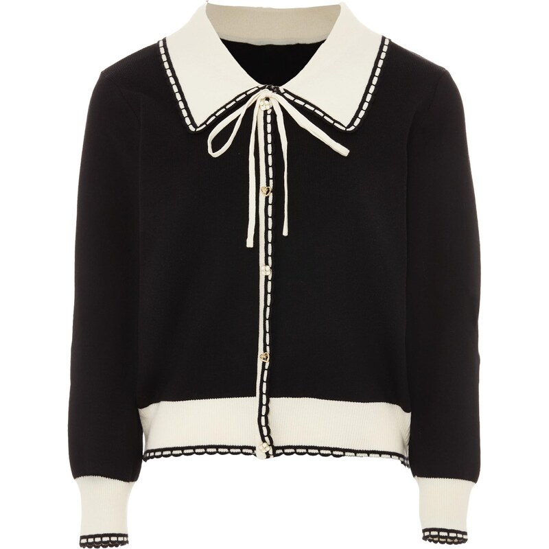 NAEMI Kardigán čierna / prírodná biela 65870341