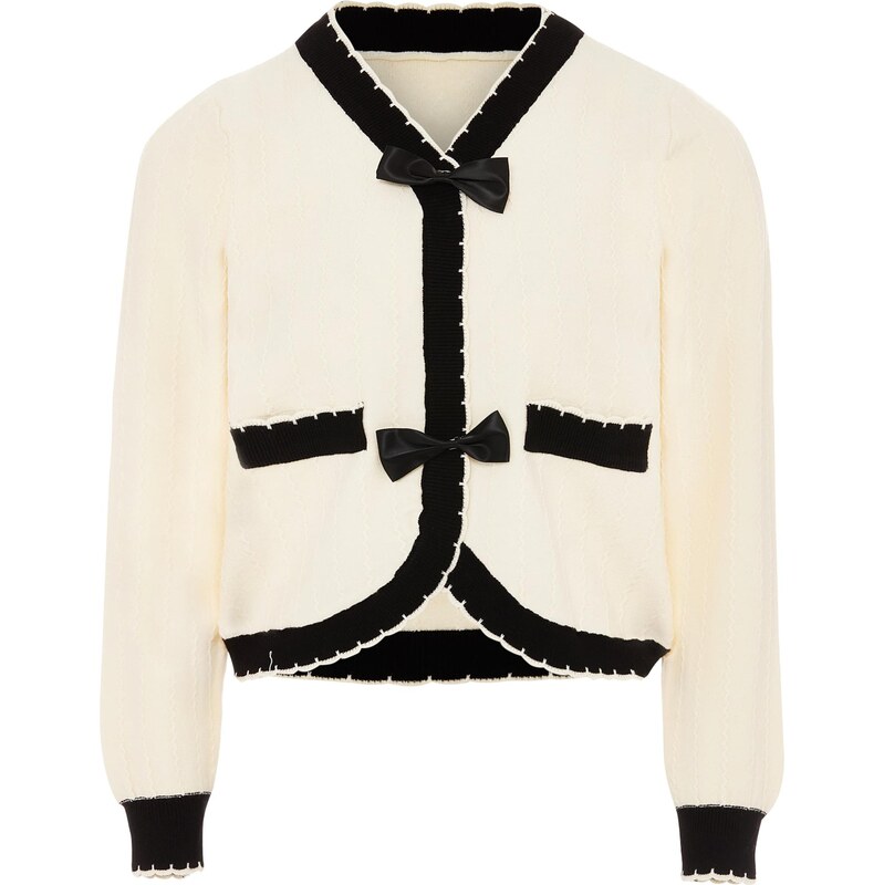 NAEMI Kardigán čierna / biela ako vlna 65870286