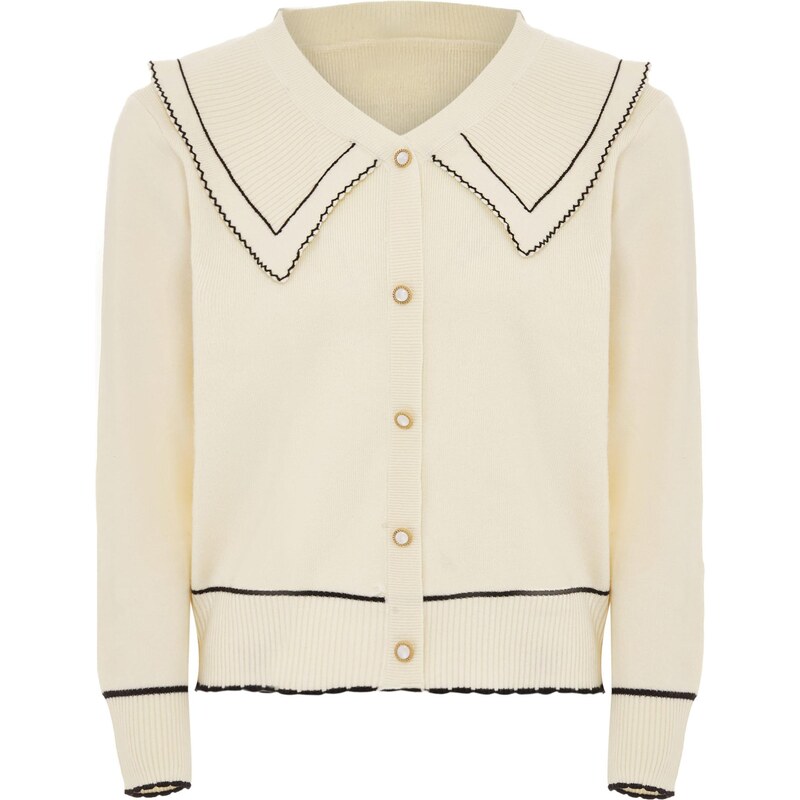 NAEMI Kardigán čierna / biela ako vlna 65870358