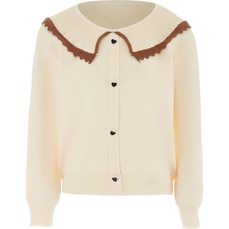 NAEMI Kardigán hnedá / biela ako vlna 65870433