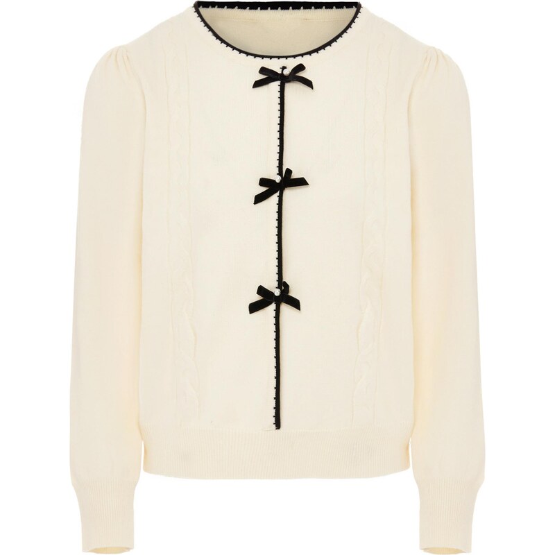 NAEMI Kardigán čierna / biela ako vlna 65870399