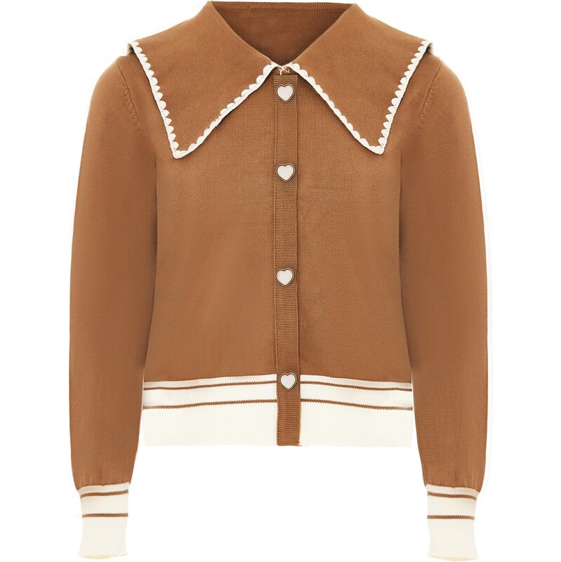 NAEMI Kardigán karamelová / biela 65870400