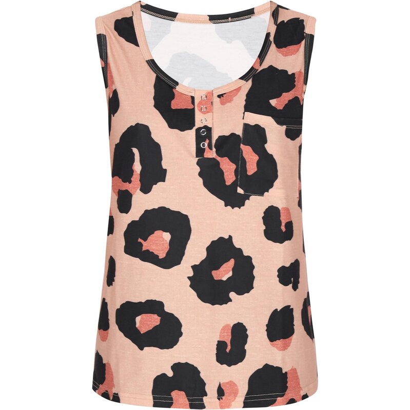 NAEMI Top Fashion Look svetlohnedá / melónová / čierna 65881371