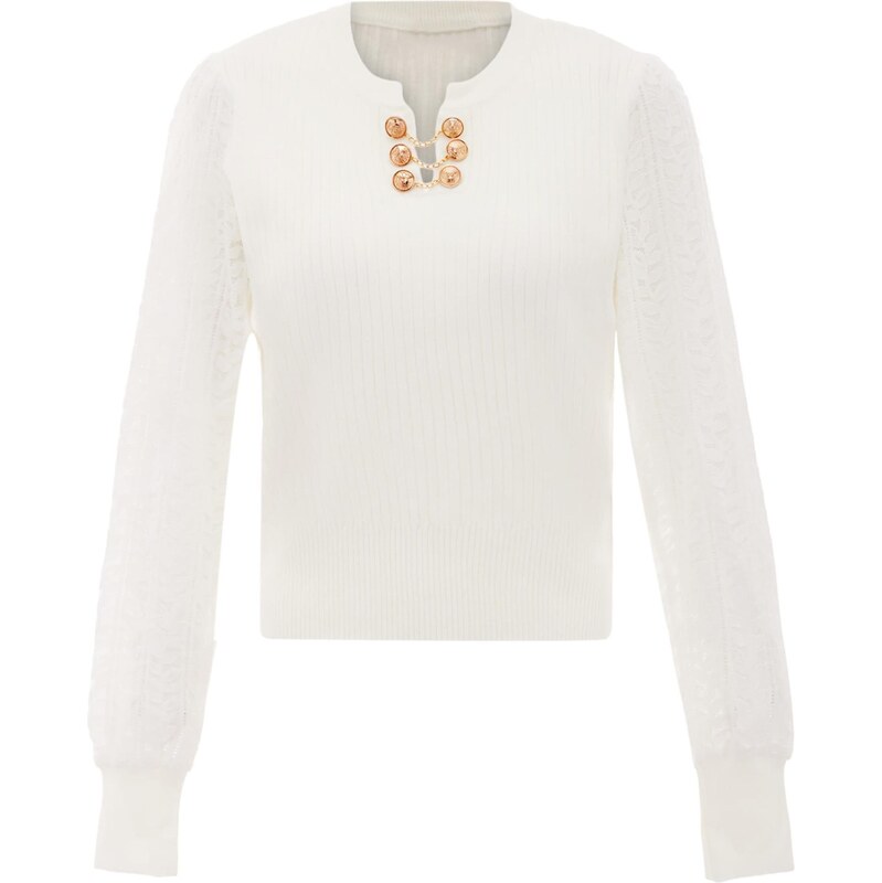 NAEMI Sveter zlatá / biela 65870575