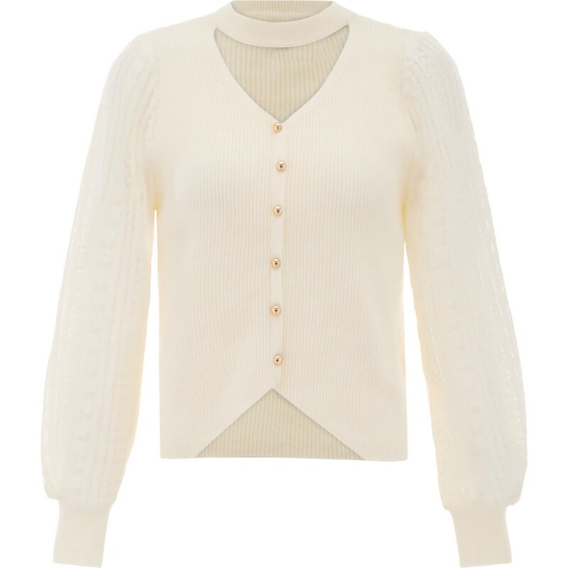 NAEMI Kardigán biela ako vlna 65870606