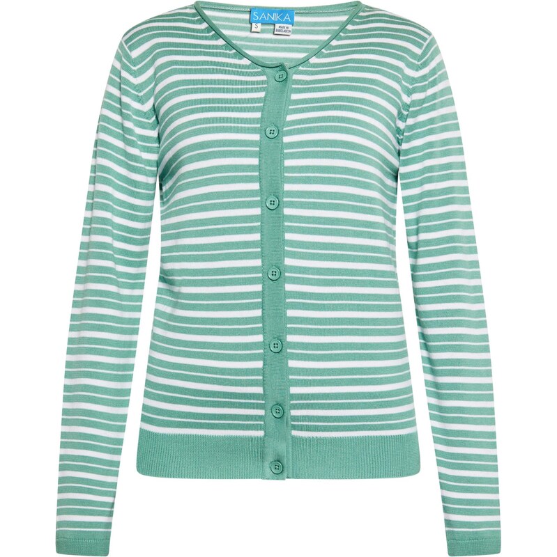 SANIKA Kardigán mätová / biela 65871694