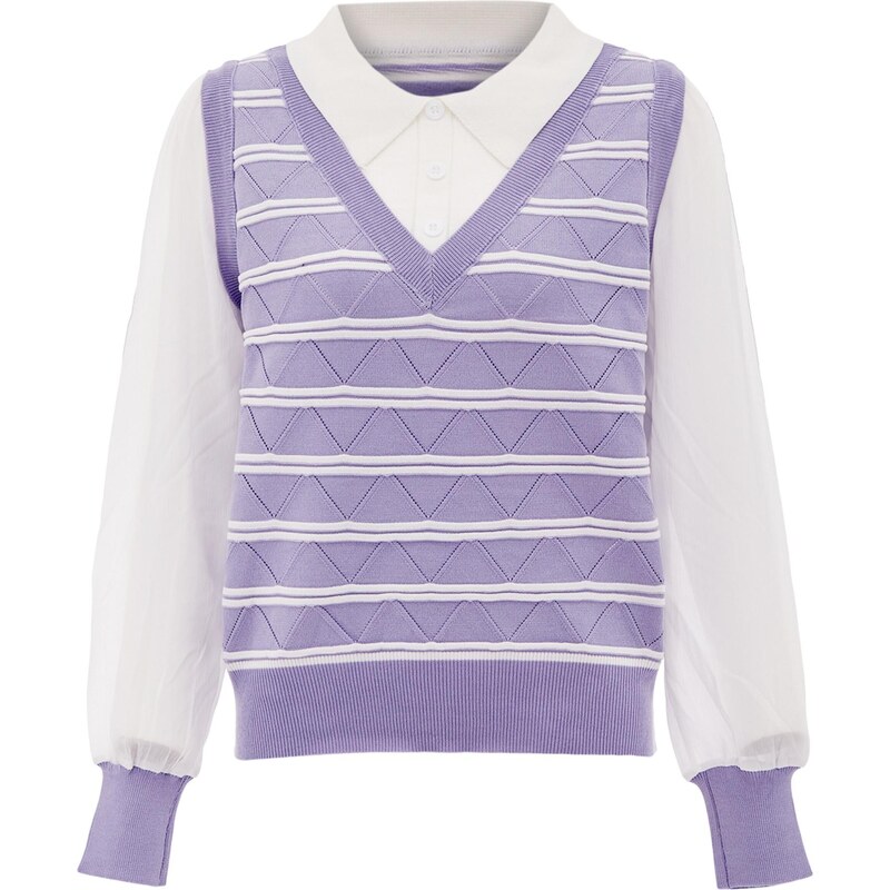 caneva Sveter levanduľová / biela 65870835