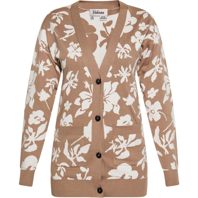 Sidona Kardigán tmavošedá / biela ako vlna 65872148