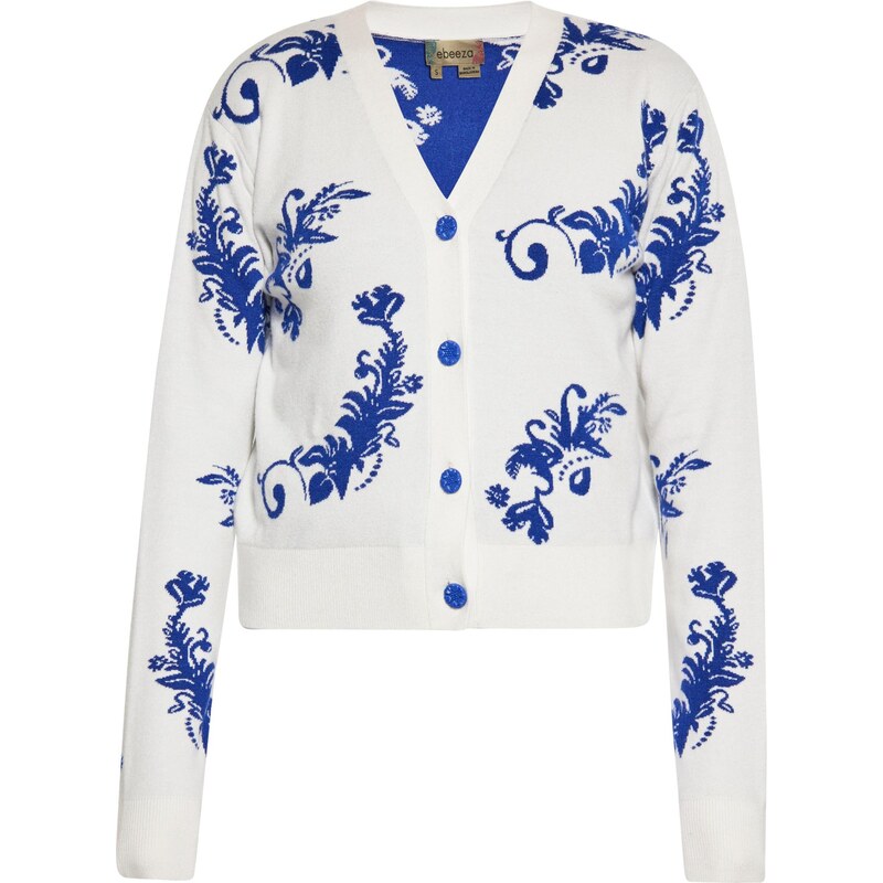 ebeeza Kardigán modrá / biela ako vlna 65872164