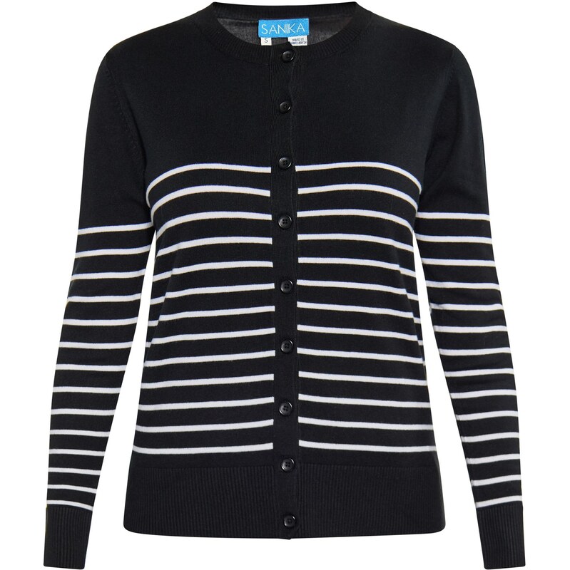 SANIKA Kardigán čierna / biela 65872976