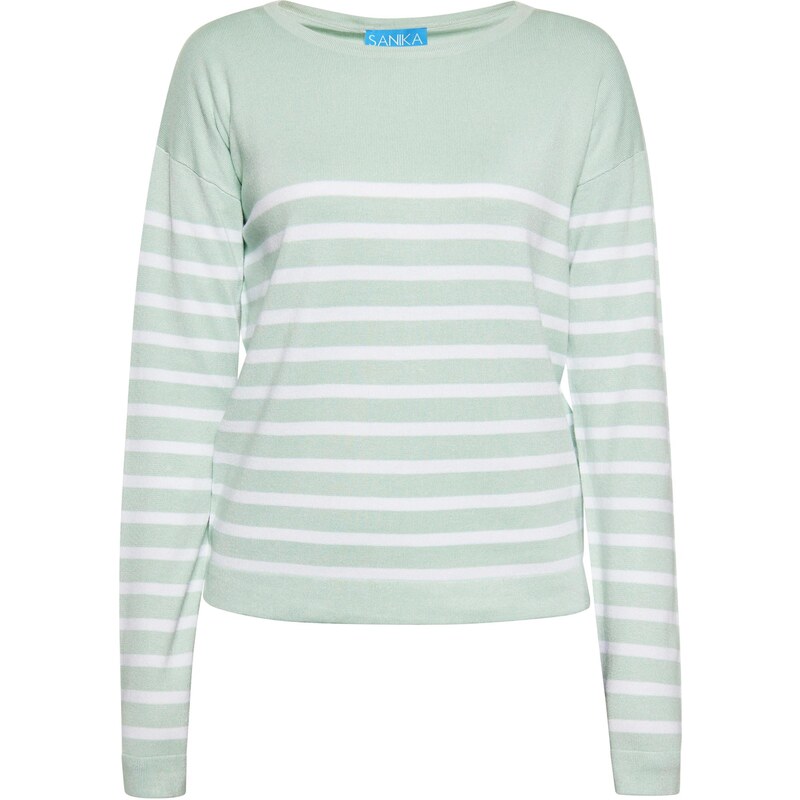 SANIKA Sveter svetlozelená / biela 65871842