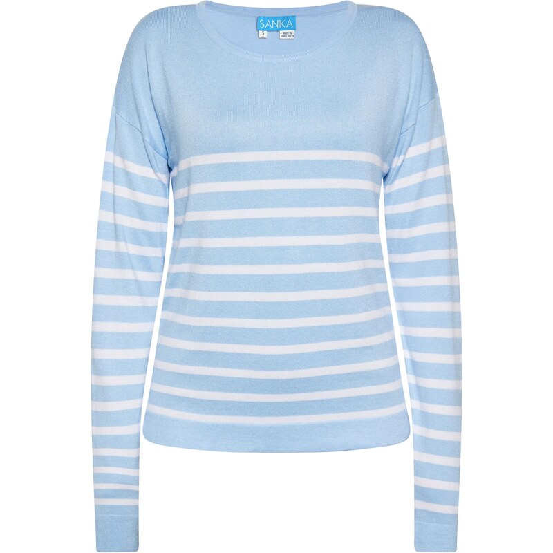 SANIKA Sveter svetlomodrá / biela 65871848