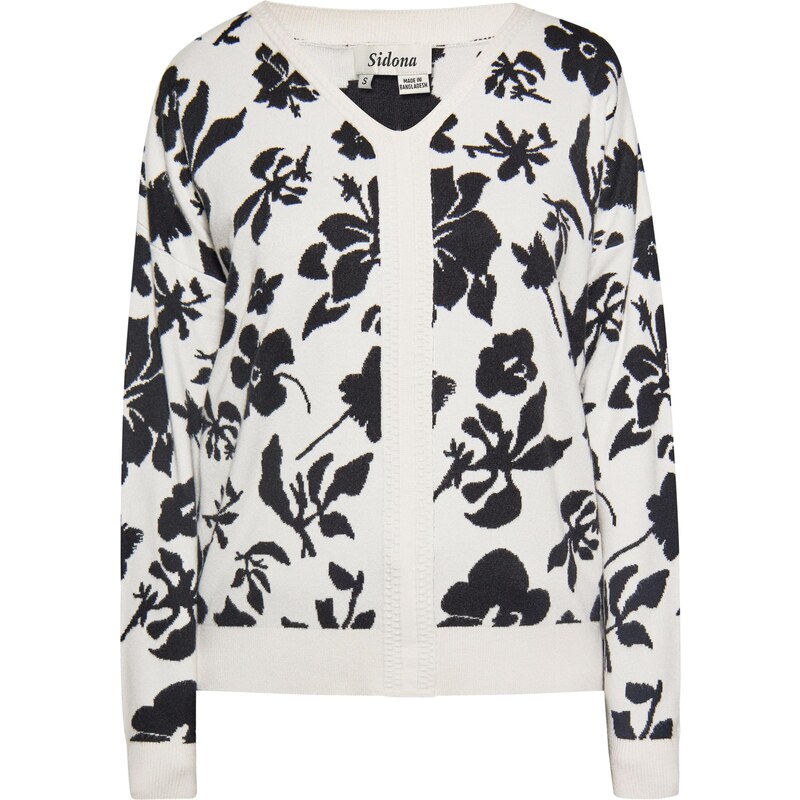 Sidona Sveter čierna / biela ako vlna 65872136