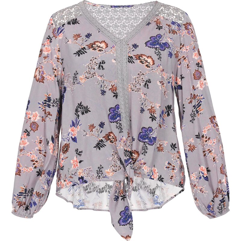 Gaya Blúzka Fashion Look modrosivá / hnedá / koralová / čierna 65874868