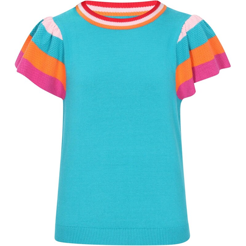 NALLY Sveter Fashion Look tyrkysová / fialová / oranžová / červená 65880987