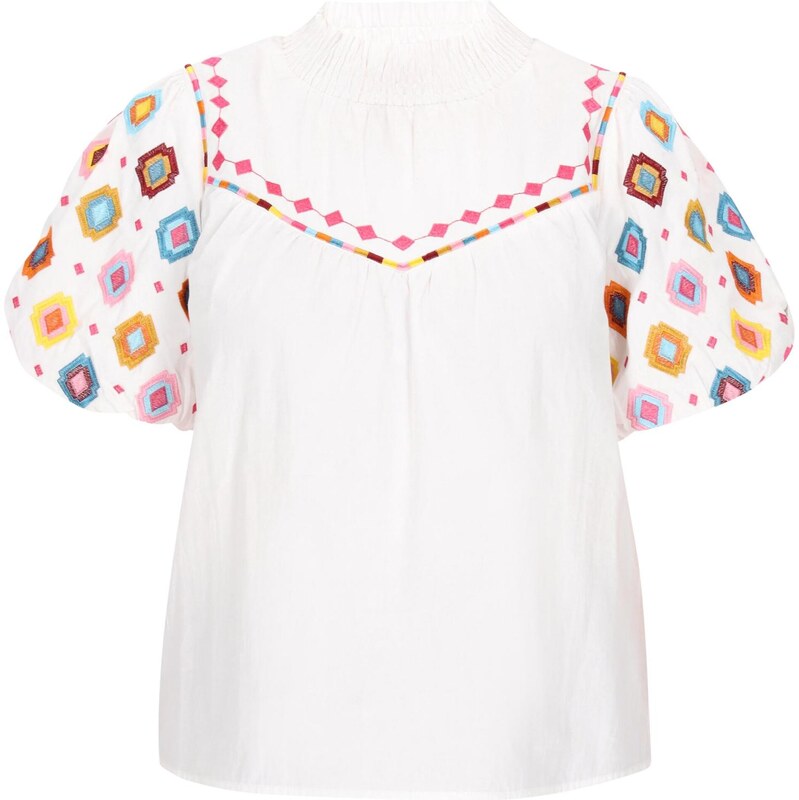 Gaya Blúzka Fashion Look svetlomodrá / horčicová / bordová / biela 65881055