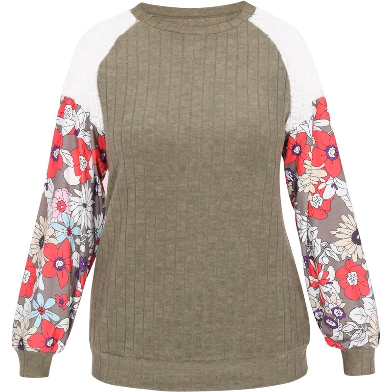 usha FESTIVAL Tričko Fashion Look kaki / černicová / krvavo červená / 66141874