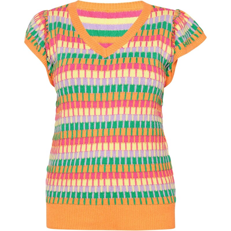 usha BLUE LABEL Sveter béžová / smaragdová / pastelovo fialová / 66140767