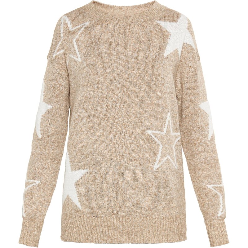 SANIKA Sveter Fashion Look béžová melírovaná / šedobiela 65880703