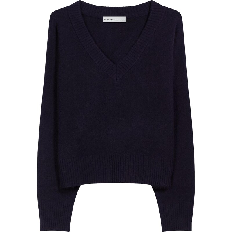 Bershka Sveter námornícka modrá 66026864