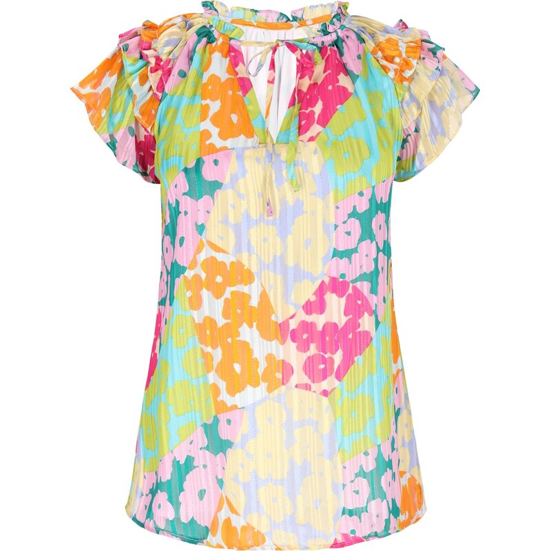 faina Blúzka Fashion Look petrolejová / kiwi / oranžová / ružová 66142157