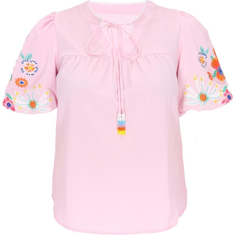 Gaya Blúzka Fashion Look tyrkysová / homárová / ružová / biela 65881069