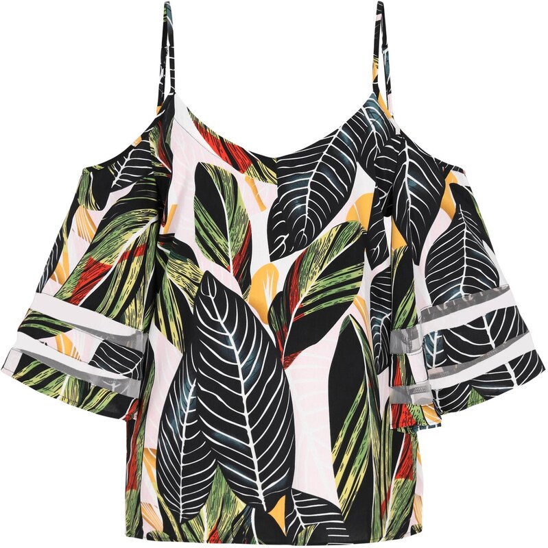 faina Blúzka Fashion Look tmavozelená / červená / čierna / biela 66142148