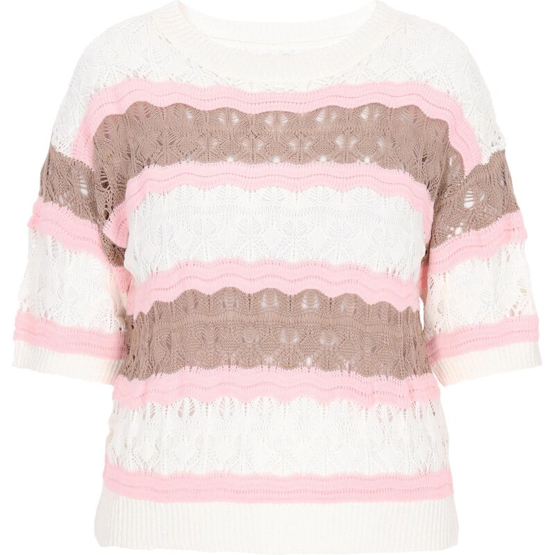 usha FESTIVAL Sveter Fashion Look hnedá / ružová / biela 66142198