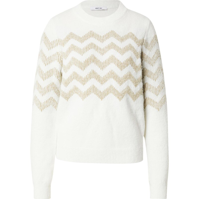 ABOUT YOU Sveter Suzi zlatá / biela 66009699