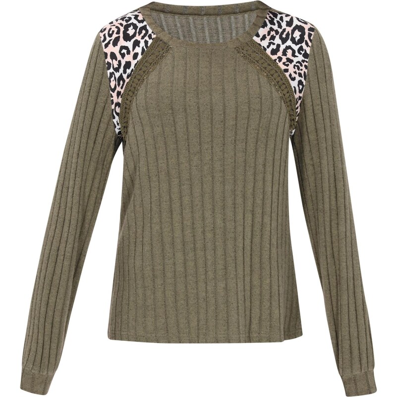 NAEMI Sveter Fashion Look krémová / olivová / čierna / biela 65881367