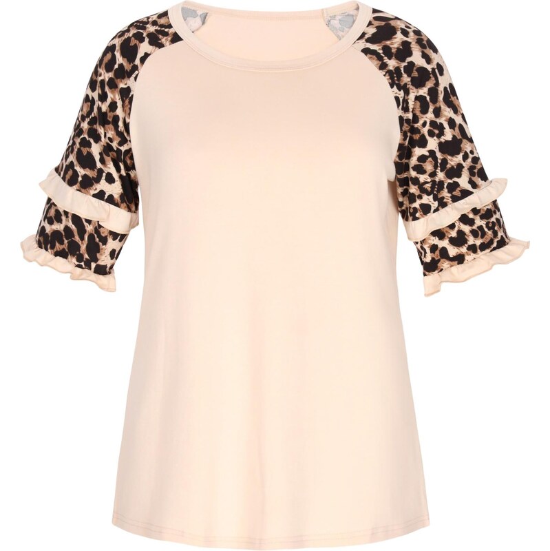 NAEMI Blúzka Fashion Look telová / hnedá / čierna 65882164