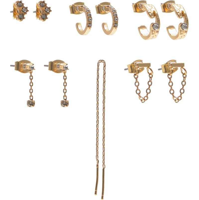 Pull&Bear Náušnice zlatá / priehľadná 65886482