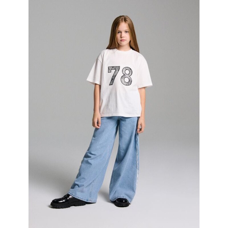 Sinsay - Tričko s krátkym rukávom - krémová 65751347