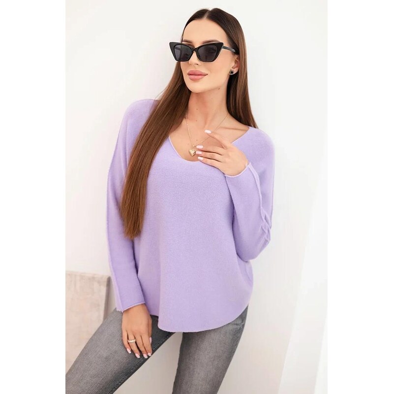 MladaModa Viskózový sveter so srdiečkovým výstrihom model IT88 farba 65897392