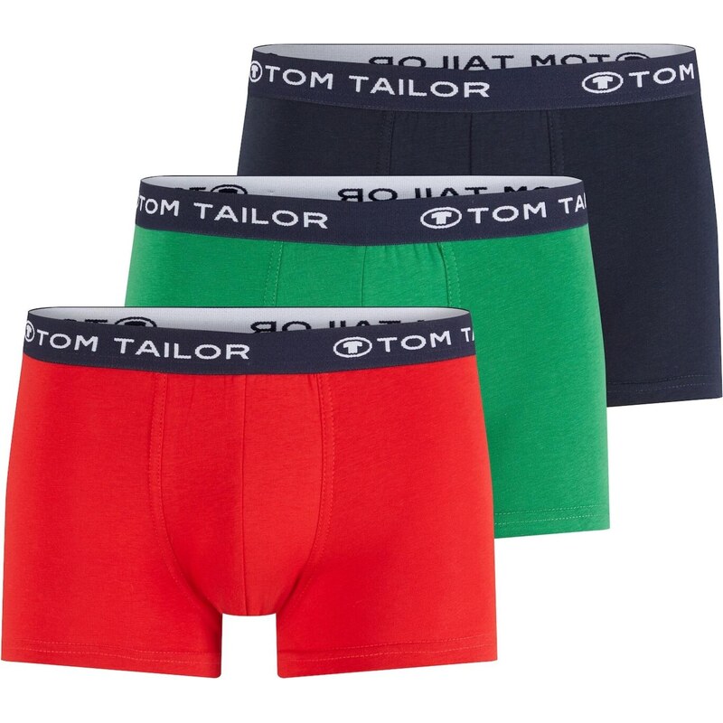 TOM TAILOR Boxerky námornícka modrá / trávovo zelená / karmínovo 26187155