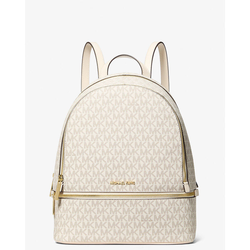 Michael Kors Batoh Rhea Medium Signature Logo Backpack Light Cream 66600061