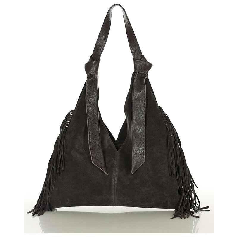 MARCO MAZZINI Dámska kabelka hobo z prírodnej kože | tmavohnedá s290c 65899798