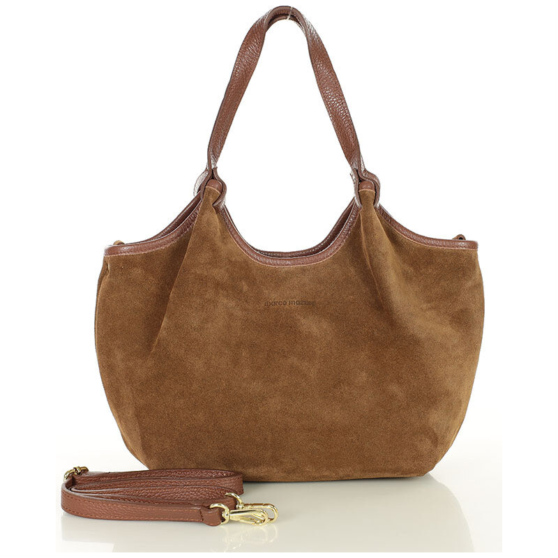 MARCO MAZZINI Dámska kabelka hobo z prírodnej kože | hnedá s291a 65899799