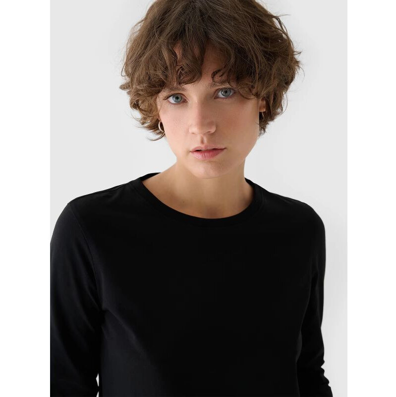 Dámske oversize hladké tričko s dlhým rukávom 4F 4FWMM00TLONF431-20S 65901500