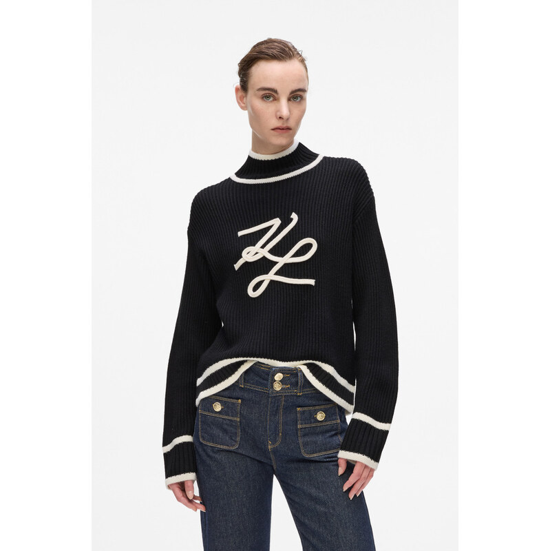 SVETER KARL LAGERFELD SOUTACHE AUTOGRAPH KNIT 67047551