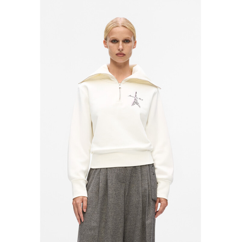 MIKINA KARL LAGERFELD PARIS SKETCH EIFFEL HALF ZIP 65902119