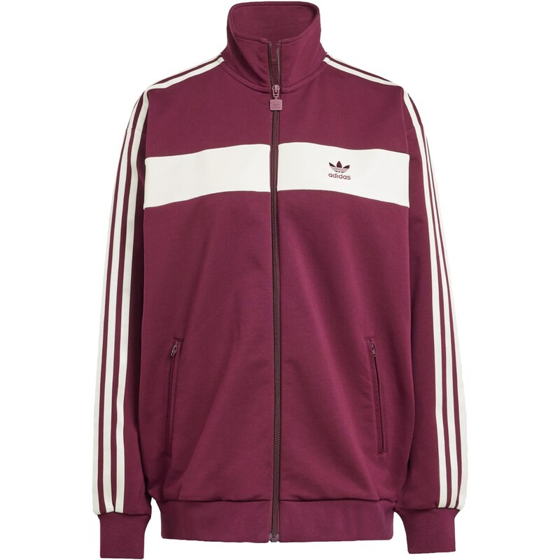 ADIDAS ORIGINALS Tepláková bunda Colorblock Track burgundská / biela 65905217