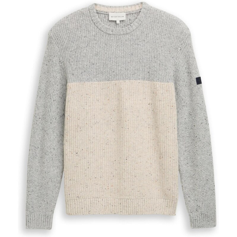 TOM TAILOR Sveter sivá / šedobiela 65906113