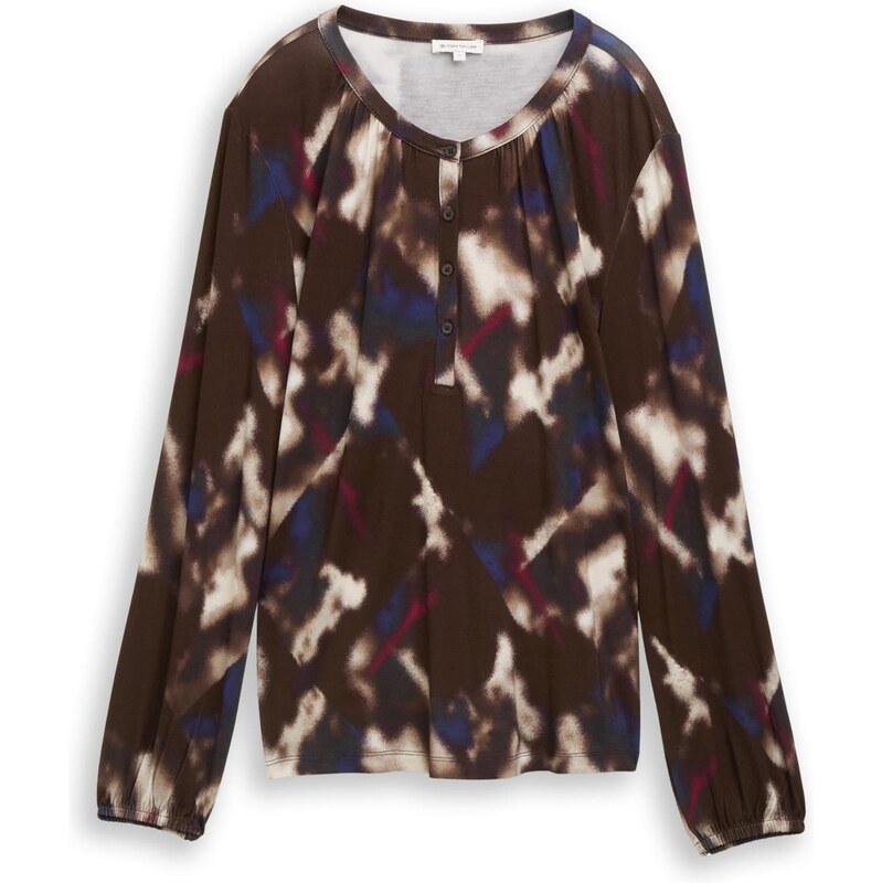 TOM TAILOR Tričko námornícka modrá / hnedá / svetlohnedá / 65906138