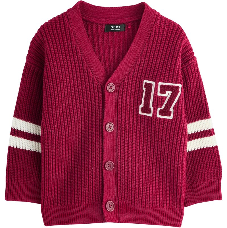 Next Kardigán tmavočervená / biela 65906169