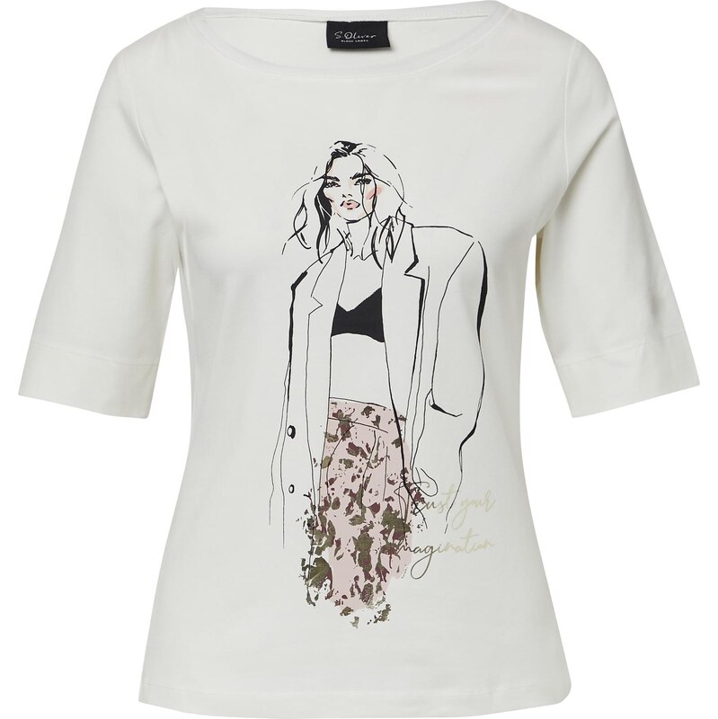 s.Oliver BLACK LABEL Tričko ružová / čierna / biela 65906035