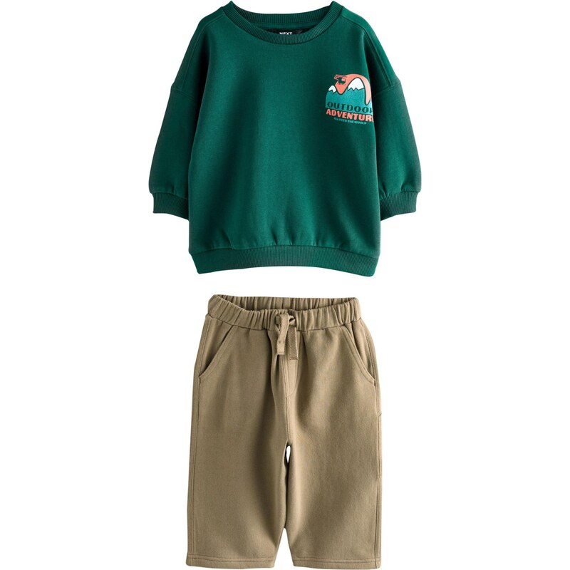 Next Joggingová súprava hnedá / tmavozelená / oranžová / biela 65906341