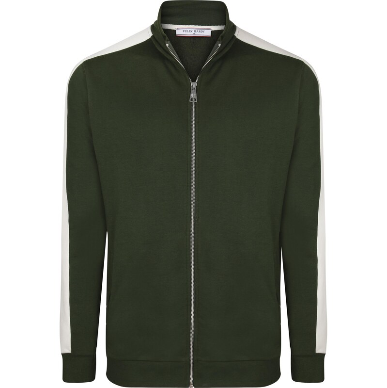 Felix Hardy Tepláková bunda tmavozelená / biela 65906534